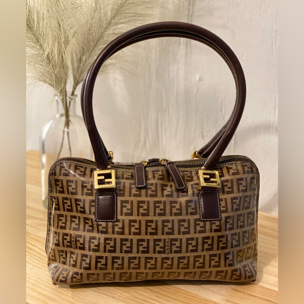 FENDI Zucchino Coated Canvas Hand Bag